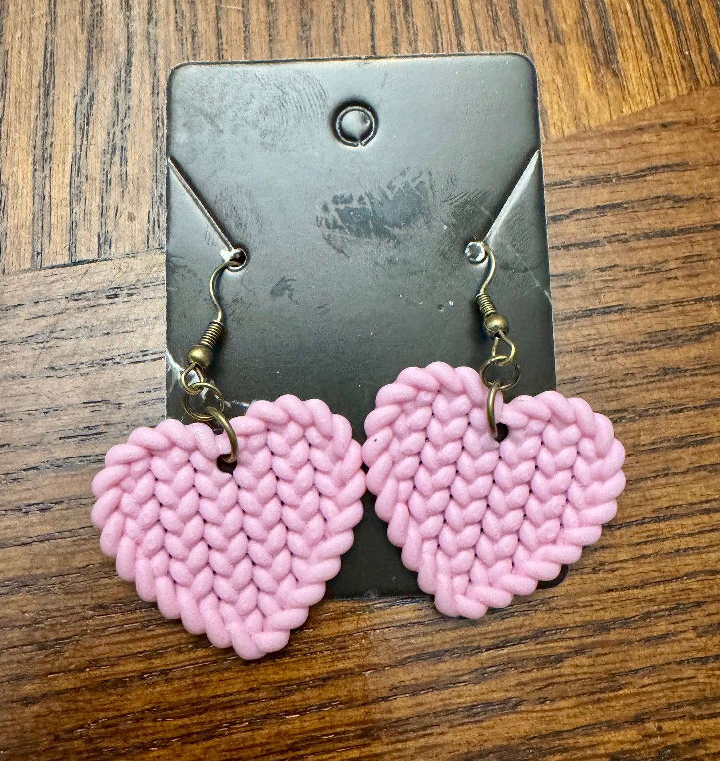 3D “Knit” Heart Earrings