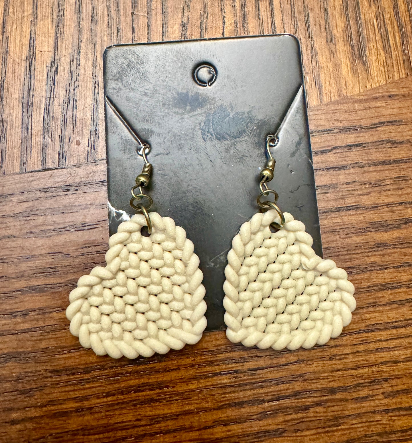 3D “Knit” Heart Earrings