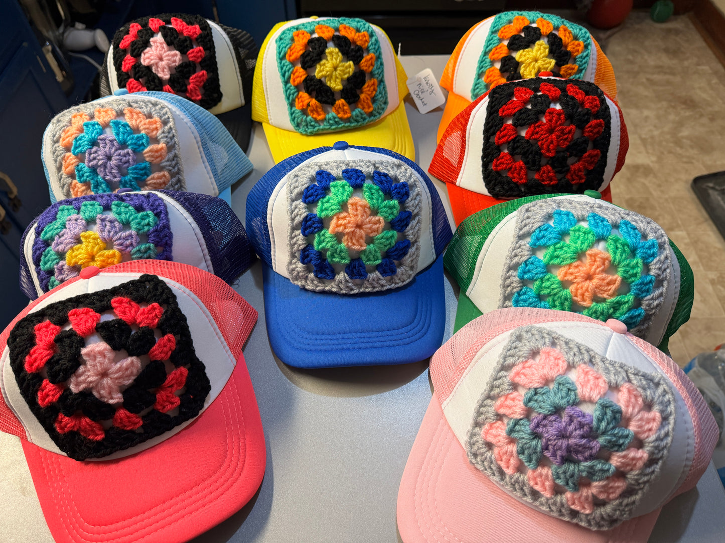 Granny Square Trucker Hat