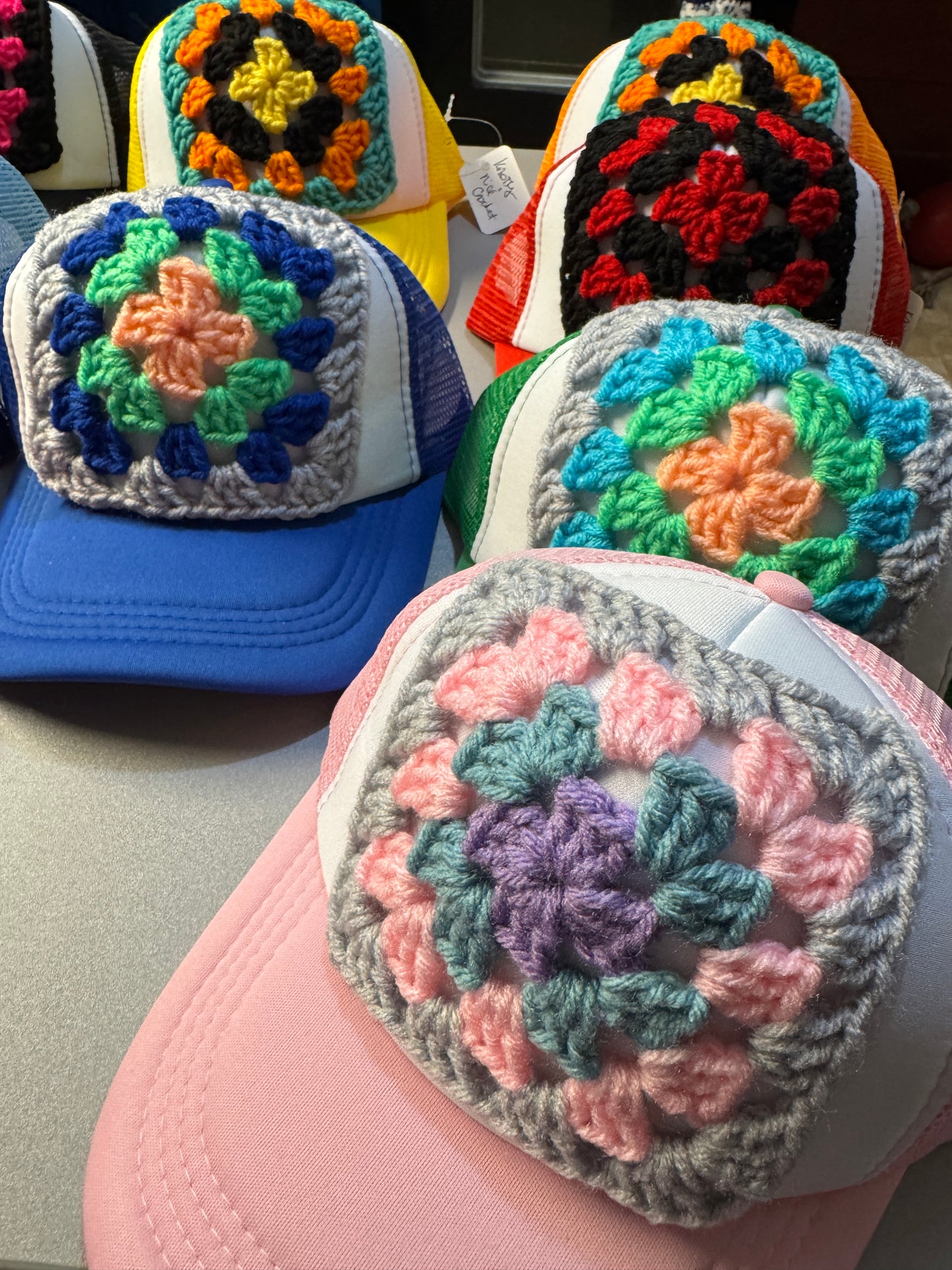 Granny Square Trucker Hat