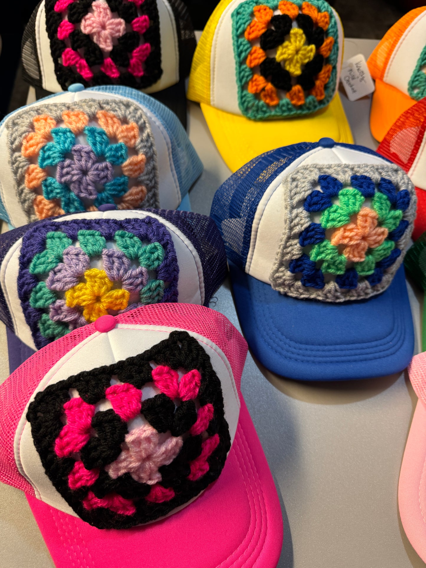 Granny Square Trucker Hat